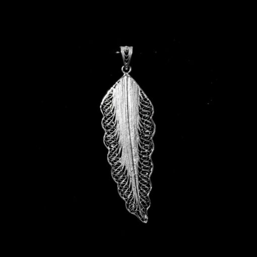 Handmade Pendant "Wing" Filigree Silver Jewelry from Cyprus