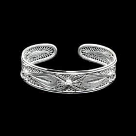 Handmade Bangle "Crosslines" Filigree Silver Jewelry from Cyprus