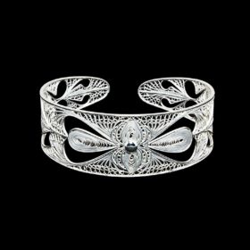 Handmade Bangle "Harmony" Filigree Silver Jewelry from Cyprus