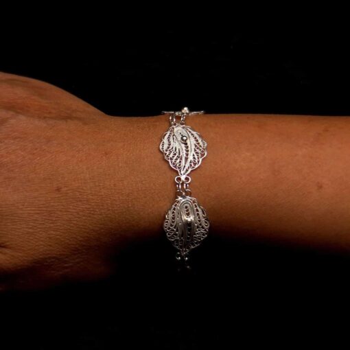 Handmade Bracelet "New Lotus" Filigree Silver Jewelry from Cyprus