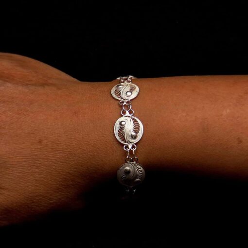 Handmade Bracelet "Yin Yang" Filigree Silver Jewelry from Cyprus