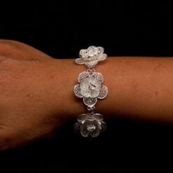 Handmade Bracelet "Blossom" Filigree Silver Jewelry from Cyprus