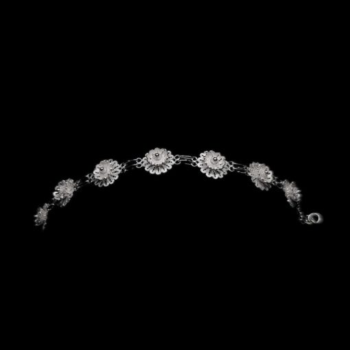 Handmade Bracelet "Hellebore" Filigree Silver Jewelry from Cyprus