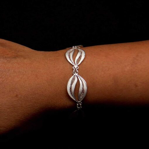 Handmade Bracelet "High Waves" Filigree Silver Jewelry from Cyprus