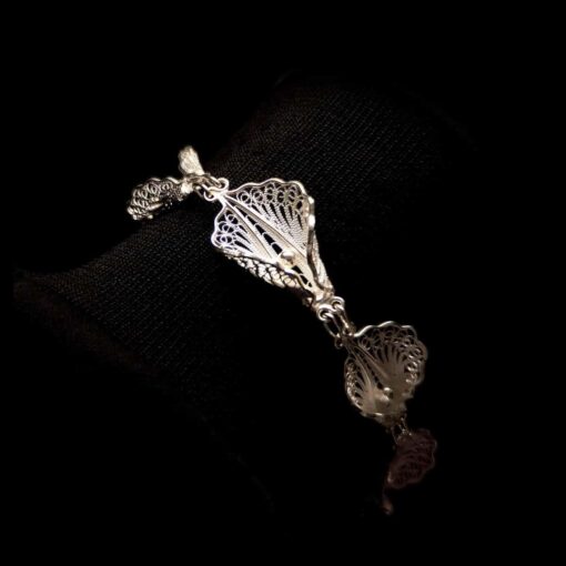 Handmade Bracelet "Virgin Lotus" Filigree Silver Jewelry from Cyprus