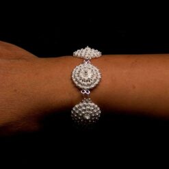 Handmade Bracelet "Dahlia" Filigree Silver Jewelry from Cyprus