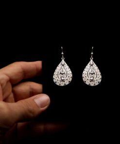 Handmade Earrings "Ornament" Filigree Silver Jewelry from Cyprus