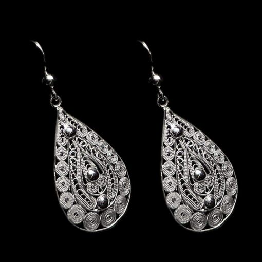 Handmade Earrings "Ornament" Filigree Silver Jewelry from Cyprus