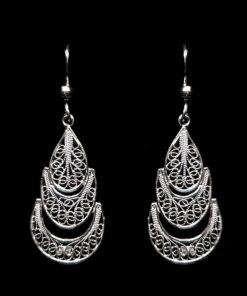 Handmade Earrings "Evolution" Filigree Silver Jewelry from Cyprus