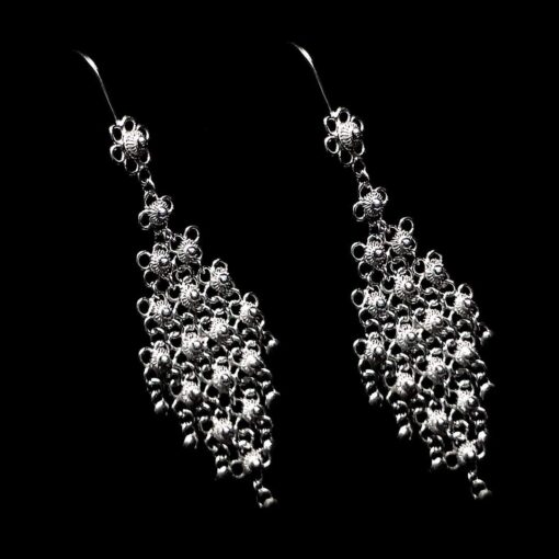 Handmade Earrings "Diamond" Filigree Silver Jewelry from Cyprus