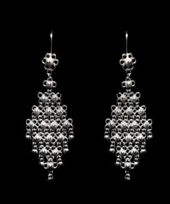 Handmade Earrings "Diamond" Filigree Silver Jewelry from Cyprus