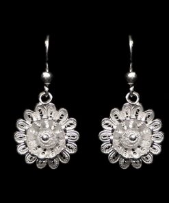 Handmade Earrings "Hellebore" Filigree Silver Jewelry from Cyprus