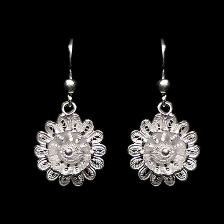 Handmade Earrings "Hellebore" Filigree Silver Jewelry from Cyprus