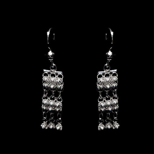 Handmade Earrings "Poppy" Filigree Silver Jewelry from Cyprus
