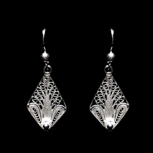 Handmade Earrings "Tree" Filigree Silver Jewelry from Cyprus