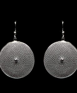 Handmade Earrings "Moon" Filigree Silver Jewelry from Cyprus