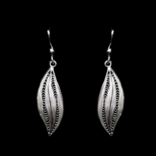 Handmade Earrings "Curves" Filigree Silver Jewelry from Cyprus