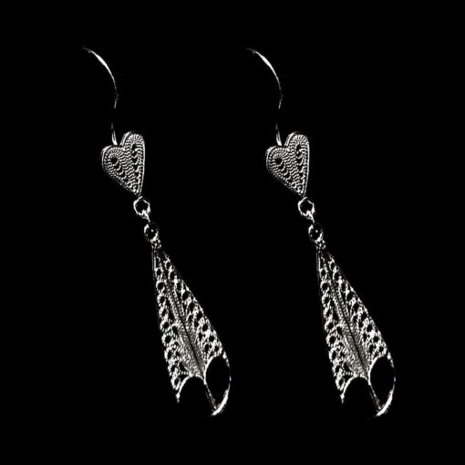 Handmade Earrings "Care" Filigree Silver Jewelry from Cyprus