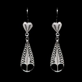 Handmade Earrings "Care" Filigree Silver Jewelry from Cyprus