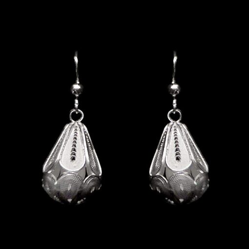 Handmade Earrings "Dimension" Filigree Silver Jewelry from Cyprus
