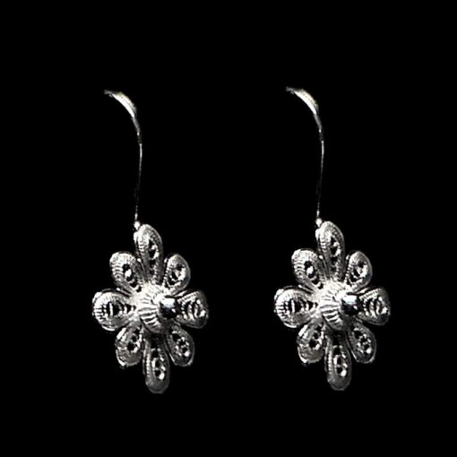 Handmade Earrings "Vega" Filigree Silver Jewelry from Cyprus