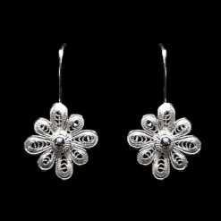 Handmade Earrings "Vega" Filigree Silver Jewelry from Cyprus