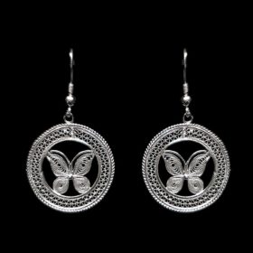 Handmade Earrings "Butterfly" Filigree Silver Jewelry from Cyprus