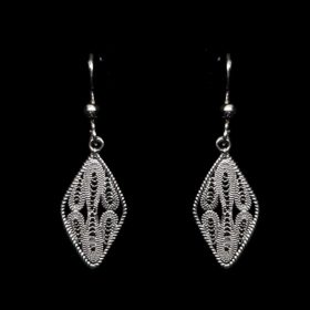 Handmade Earrings "Mirror" Filigree Silver Jewelry from Cyprus