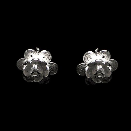 Handmade Earrings "Camellia" Filigree Silver Jewelry from Cyprus