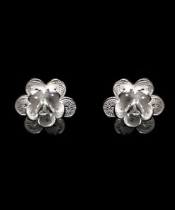 Handmade Earrings "Camellia" Filigree Silver Jewelry from Cyprus