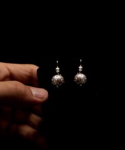 Handmade Earrings "Marbles" Filigree Silver Jewelry from Cyprus
