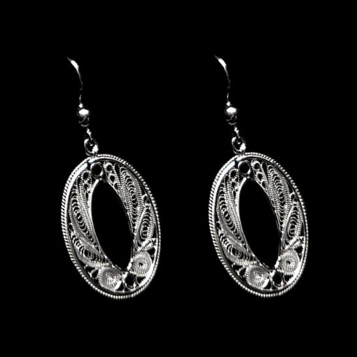 Handmade Earrings "Endless" Filigree Silver Jewelry from Cyprus