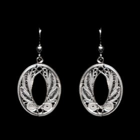 Handmade Earrings "Endless" Filigree Silver Jewelry from Cyprus