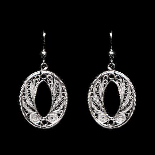 Handmade Earrings "Endless" Filigree Silver Jewelry from Cyprus