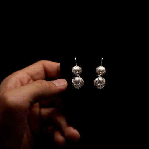 Handmade Earrings "Pome Sphere" Filigree Silver Jewelry from Cyprus