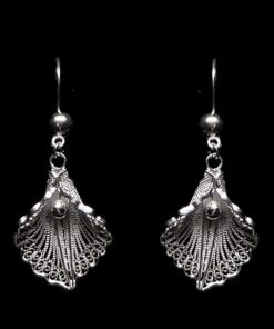 Handmade Earrings "Virgin Lotus" Filigree Silver Jewelry from Cyprus