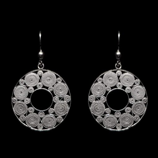 Handmade Earrings "Accretion" Filigree Silver Jewelry from Cyprus