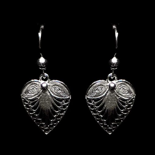 Handmade Earrings "Hearts" Filigree Silver Jewelry from Cyprus