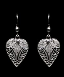 Handmade Earrings "Hearts" Filigree Silver Jewelry from Cyprus