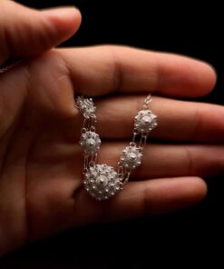 Handmade Necklace "Dahlia" Filigree Silver Jewelry from Cyprus