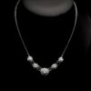 Handmade Necklace "Dahlia" Filigree Silver Jewelry from Cyprus