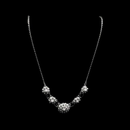 Handmade Necklace "Dahlia" Filigree Silver Jewelry from Cyprus