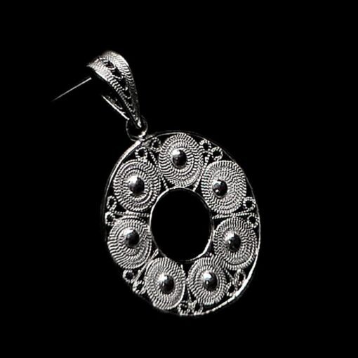 Handmade Pendant "Accretion" Filigree Silver Jewelry from Cyprus