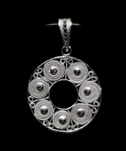 Handmade Pendant "Accretion" Filigree Silver Jewelry from Cyprus