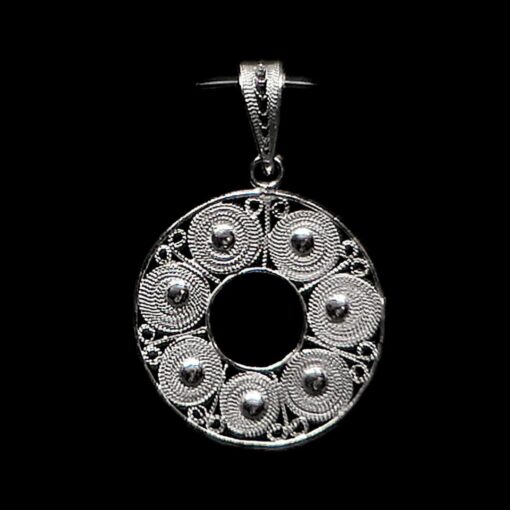 Handmade Pendant "Accretion" Filigree Silver Jewelry from Cyprus