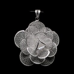 Handmade Pendant "Marigold" Filigree Silver Jewelry from Cyprus