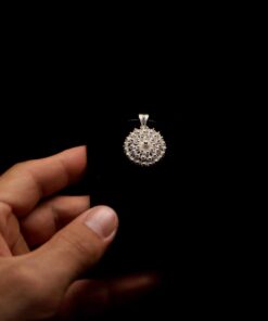 Handmade Pendant "Dahlia " Medium Filigree Silver Jewelry from Cyprus