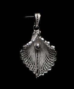 Handmade Pendant "Virgin Lotus" Filigree Silver Jewelry from Cyprus