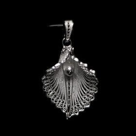 Handmade Pendant "Virgin Lotus" Filigree Silver Jewelry from Cyprus