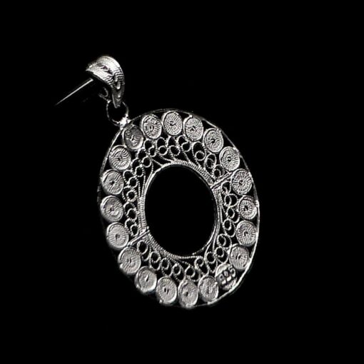 Handmade Pendant "Accretion Full" Filigree Silver Jewelry from Cyprus